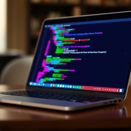 Laptop displaying code, representing a programming course